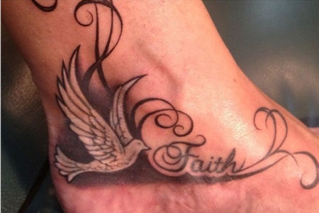 dove foot tattoo
